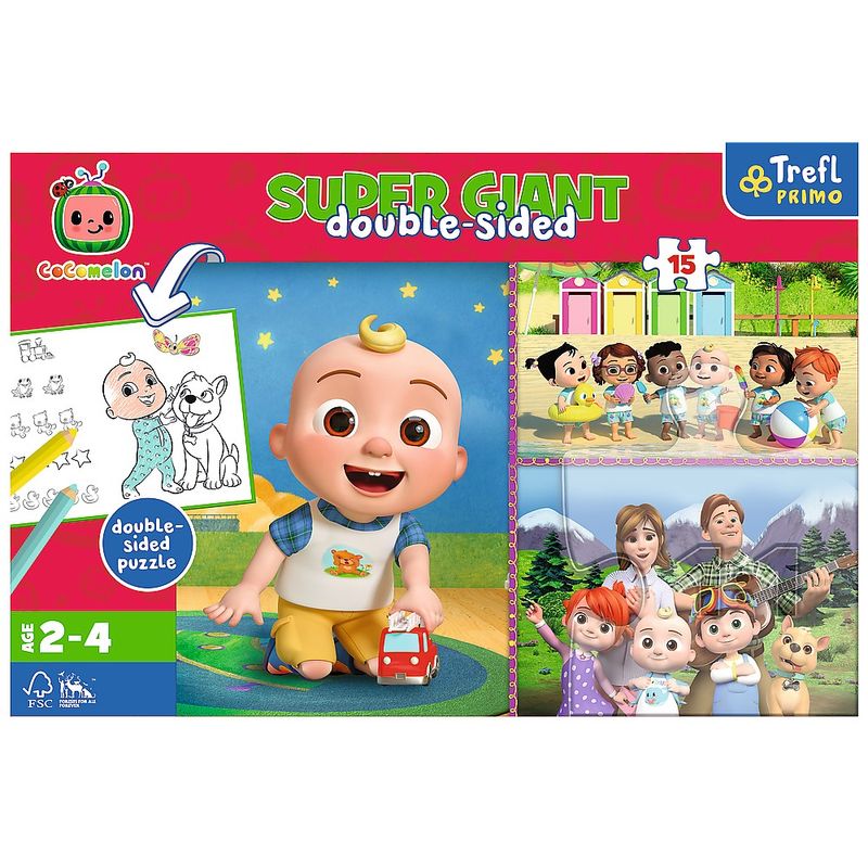 Jucarii, Copii si Bebe - Jucarii si jocuri - Jocuri si puzzle - Puzzle - Puzzle Trefl primo super giant 15 cocomelon - Infinity.ro