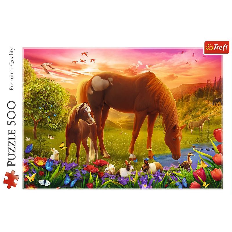 Jucarii, Copii si Bebe - Jucarii si jocuri - Jocuri si puzzle - Puzzle - Puzzle Trefl 500 calutii la apus - Infinity.ro