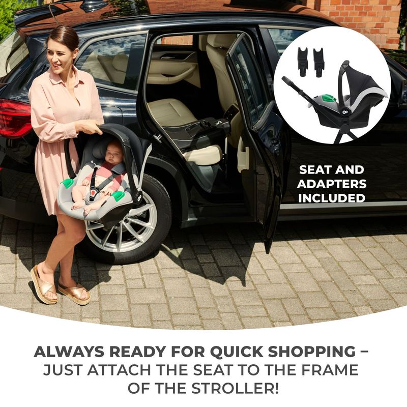 Jucarii, Copii si Bebe - Carucioare si articole de transport - Carucioare - Carucioare 3 in 1 - Carucior Kinderkraft newly, 3 in 1, light grey - Infinity.ro