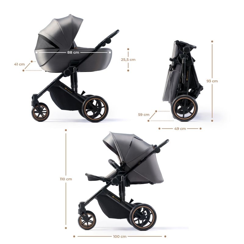 Jucarii, Copii si Bebe - Carucioare si articole de transport - Carucioare - Carucioare 3 in 1 - Carucior 3 in 1 Kinderkraft prime 2 3in1 mink pro grey - Infinity.ro