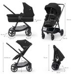 Jucarii, Copii si Bebe - Carucioare si articole de transport - Carucioare - Carucioare 3 in 1 - Carucior Kinderkraft newly, 4 in 1, classic black - Infinity.ro