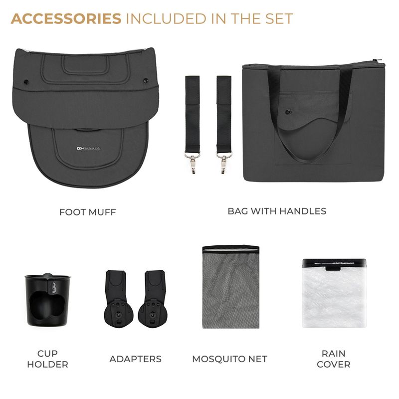 Jucarii, Copii si Bebe - Carucioare si articole de transport - Carucioare - Carucioare 3 in 1 - Carucior Kinderkraft yoxi 3in1 (mink pro) moon grey - Infinity.ro