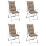 Casa si Gradina - Textile si covoare - Perne si pilote - Perne decorative - Perne scaun cu spatar inalt 4 buc. gri taupe 120x50x7 cm textil - Infinity.ro