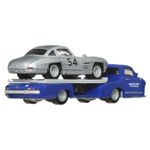 Jucarii, Copii si Bebe - Jucarii si jocuri - Vehicule si jucarii cu telecomanda - Masinute - Hot wheels transportator  mercedes-benz 55 blaues wunder cu masinuta mercedes-benz 300 sl scara 1:64 - Infinity.ro