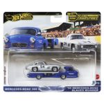 Jucarii, Copii si Bebe - Jucarii si jocuri - Vehicule si jucarii cu telecomanda - Masinute - Hot wheels transportator  mercedes-benz 55 blaues wunder cu masinuta mercedes-benz 300 sl scara 1:64 - Infinity.ro