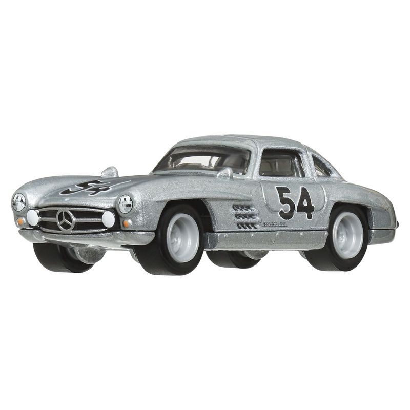 Jucarii, Copii si Bebe - Jucarii si jocuri - Vehicule si jucarii cu telecomanda - Masinute - Hot wheels transportator  mercedes-benz 55 blaues wunder cu masinuta mercedes-benz 300 sl scara 1:64 - Infinity.ro