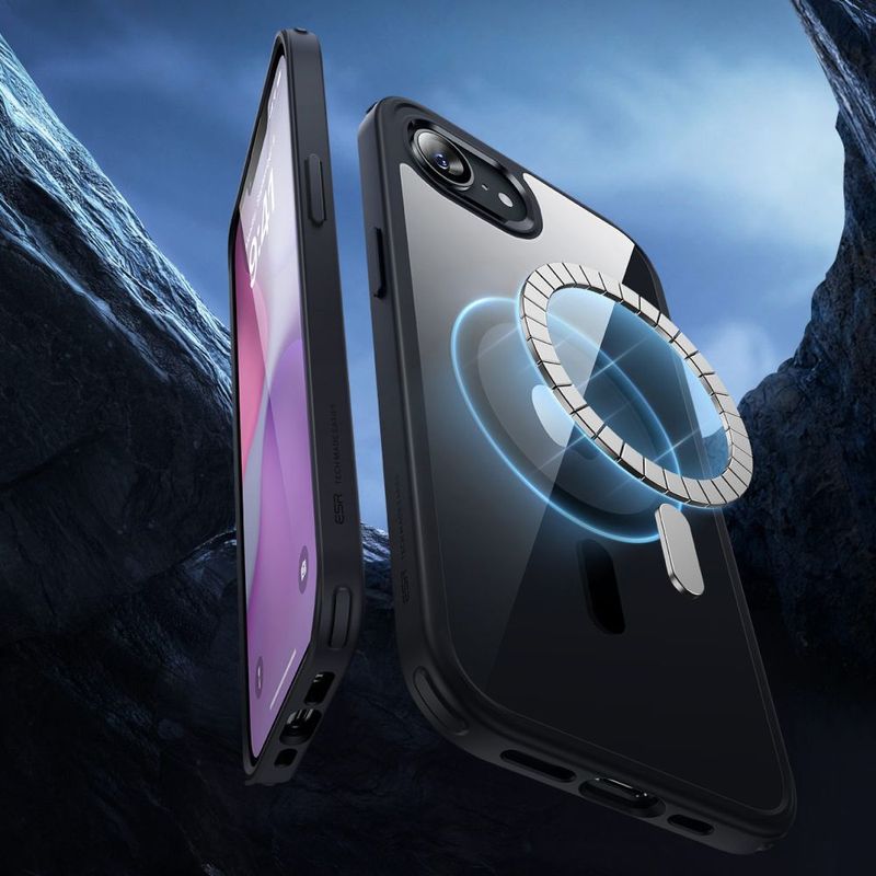 Laptop, Telefoane si Tablete - Telefoane mobile si accesorii - Accesorii Telefoane - Huse telefoane - Husa pentru iPhone 16e - ESR Classic Hybrid HaloLock - Transparent / Negru - Infinity.ro