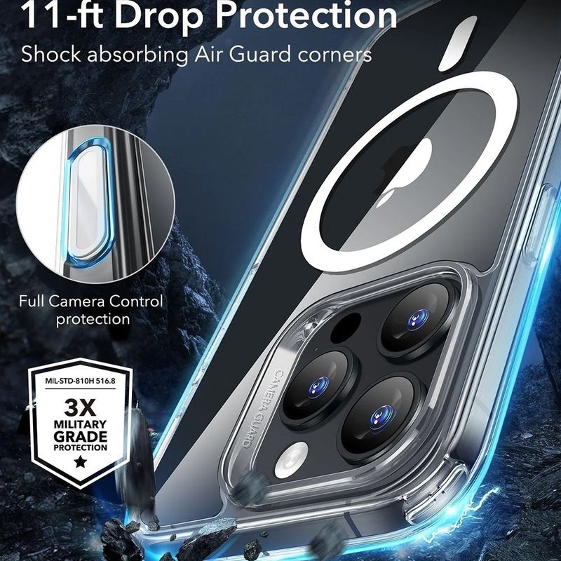 Laptop, Telefoane si Tablete - Telefoane mobile si accesorii - Accesorii Telefoane - Huse telefoane - Husa pentru iPhone 16 Pro Max - ESR Classic Hybrid HaloLock - Transparent - Infinity.ro