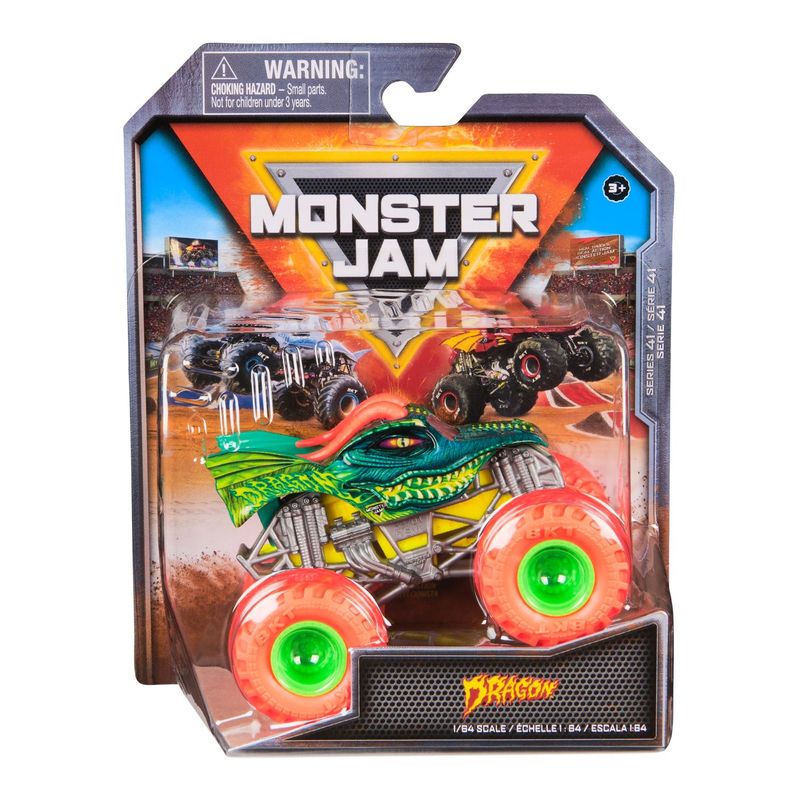 Jucarii, Copii si Bebe - Jucarii si jocuri - Vehicule si jucarii cu telecomanda - Masinute - Monster jam masinuta metalica dragon scara 1 la 64 - Infinity.ro
