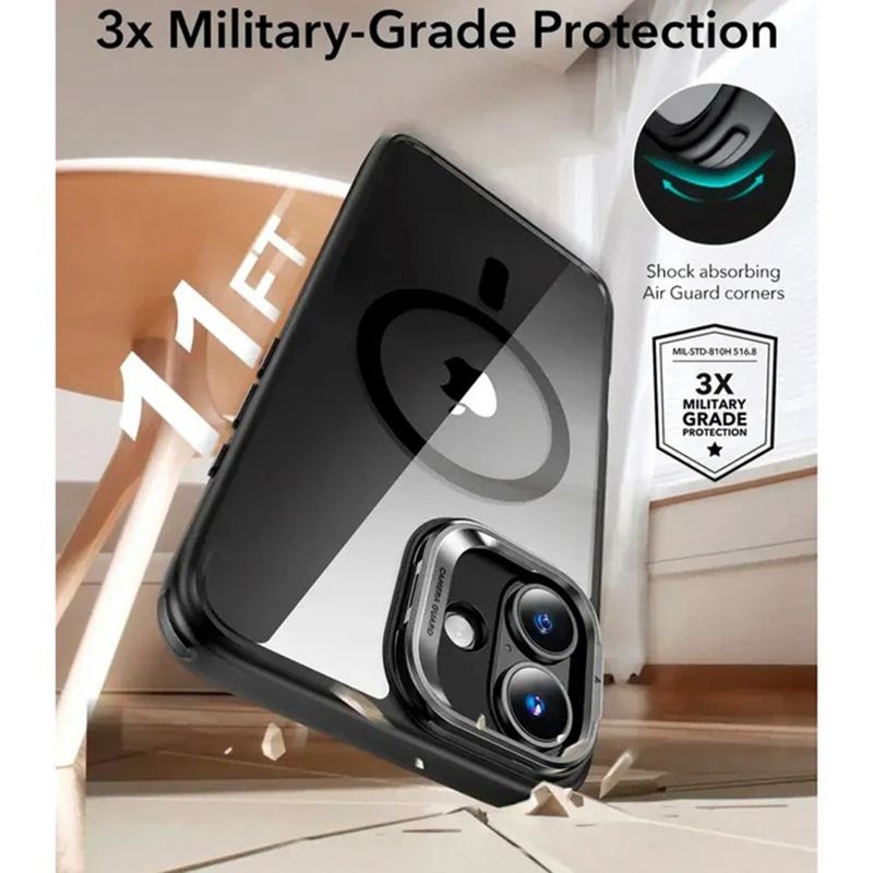 Laptop, Telefoane si Tablete - Telefoane mobile si accesorii - Accesorii Telefoane - Huse telefoane - Husa pentru iPhone 16 - ESR Classic Hybrid HaloLock Kickstsi - Negru - Infinity.ro