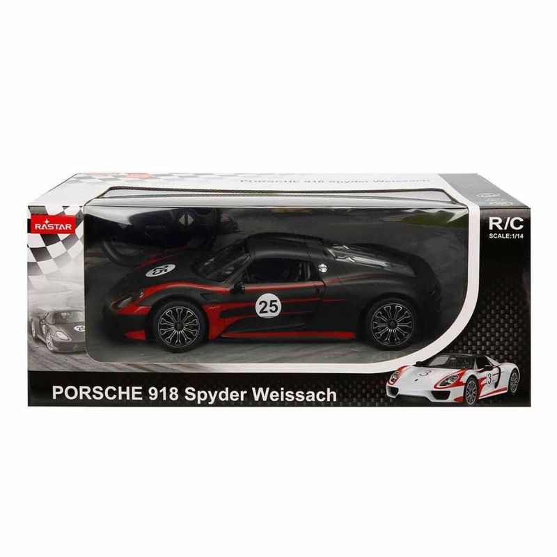 Jucarii, Copii si Bebe - Jucarii si jocuri - Vehicule si jucarii cu telecomanda - Masinute - Masina cu telecomanda porsche 918 spyder weissach negru scara 1 la 14 - Infinity.ro