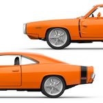 Jucarii, Copii si Bebe - Jucarii si jocuri - Vehicule si jucarii cu telecomanda - Masinute - Masinuta metalica dodge charger r/t 1970 portocaliu scara 1 la 36 - Infinity.ro
