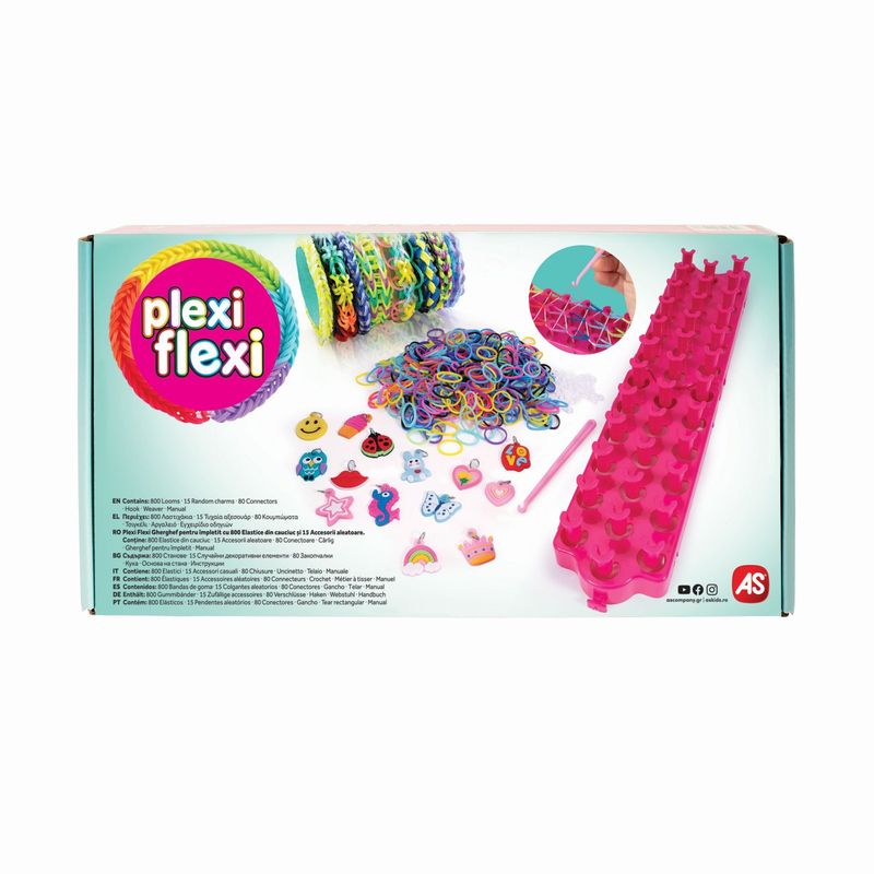 Jucarii, Copii si Bebe - Jucarii si jocuri - Jucarii & jocuri educative - Seturi de artizanat - Plexi flexi gherghef pentru impletit cu 800 elastice din cauciuc si 15 accesorii - Infinity.ro