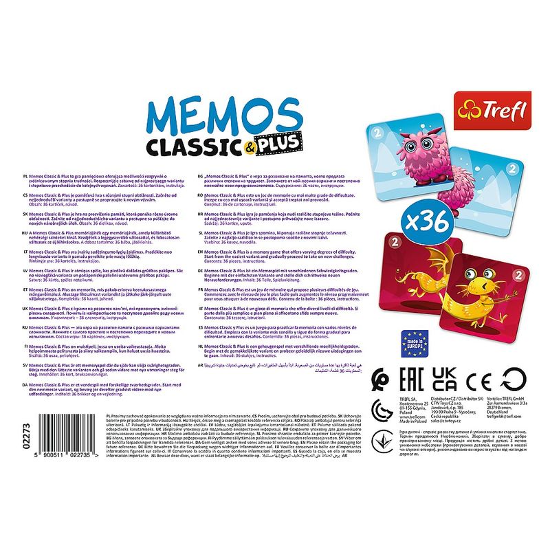 Jucarii, Copii si Bebe - Jucarii si jocuri - Jocuri si puzzle - Jocuri de societate - Joc memos classic plus dragutii monstri - Infinity.ro