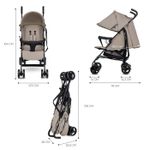 Jucarii, Copii si Bebe - Carucioare si articole de transport - Carucioare - Carucioare standard - Carucior sport Kinderkraft tik, tip umbrela,  stone beige - Infinity.ro