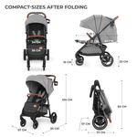 Jucarii, Copii si Bebe - Carucioare si articole de transport - Carucioare - Carucioare standard - Carucior sport Kinderkraft grande plus, grey - Infinity.ro