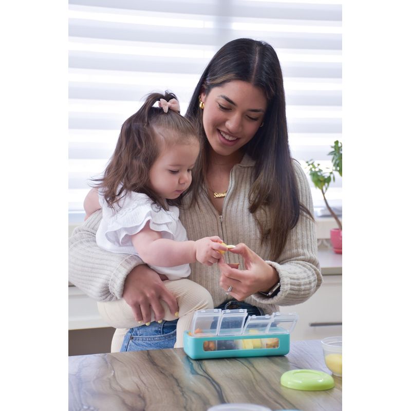 Jucarii, Copii si Bebe - Hrana si alaptare - Biberoane, suzete si accesorii hranire - Articole hranire bebelusi - Cutie snack 4 compartimente, melii, blue - Infinity.ro