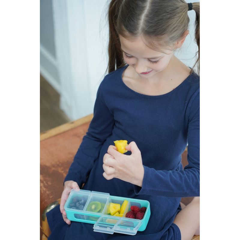 Jucarii, Copii si Bebe - Hrana si alaptare - Biberoane, suzete si accesorii hranire - Articole hranire bebelusi - Cutie snack 4 compartimente, melii, blue - Infinity.ro