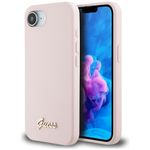 Laptop, Telefoane si Tablete - Telefoane mobile si accesorii - Accesorii Telefoane - Huse telefoane - Husa pentru iPhone 16e - Guess Silicone Script Metal Logo (GUHMPSE4SMBSLP) - Roz - Infinity.ro