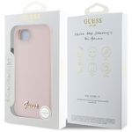 Laptop, Telefoane si Tablete - Telefoane mobile si accesorii - Accesorii Telefoane - Huse telefoane - Husa pentru iPhone 16e - Guess Silicone Script Metal Logo (GUHMPSE4SMBSLP) - Roz - Infinity.ro