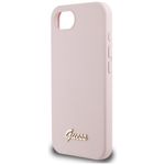 Laptop, Telefoane si Tablete - Telefoane mobile si accesorii - Accesorii Telefoane - Huse telefoane - Husa pentru iPhone 16e - Guess Silicone Script Metal Logo (GUHMPSE4SMBSLP) - Roz - Infinity.ro