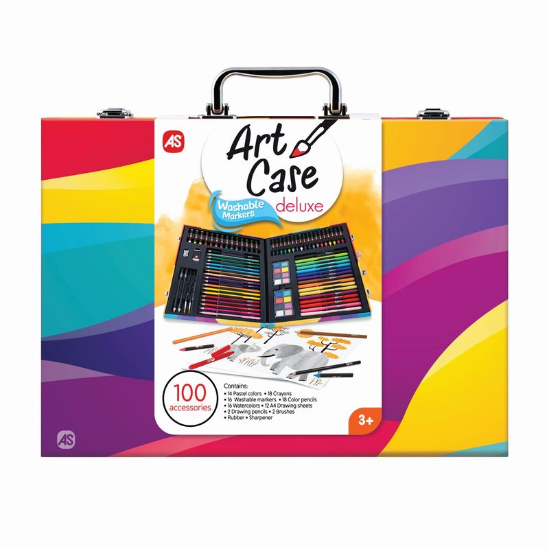 Jucarii, Copii si Bebe - Jucarii si jocuri - Jucarii & jocuri educative - Seturi pictura si desen - Husa pentru desen deluxe 100 accesorii - Infinity.ro