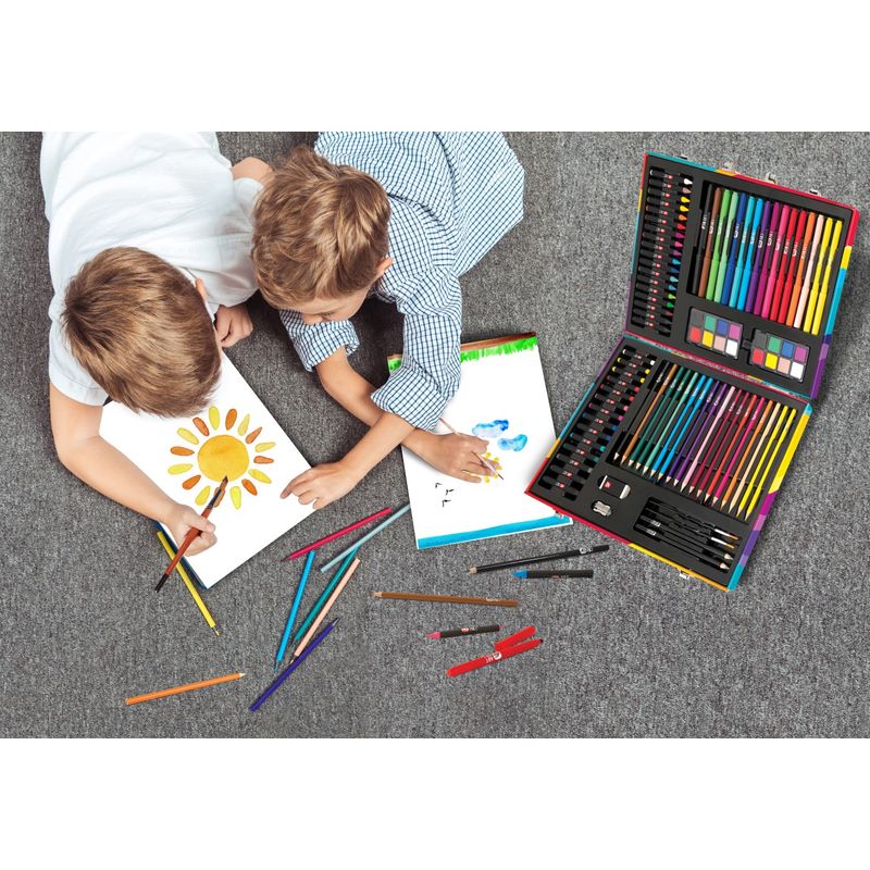 Jucarii, Copii si Bebe - Jucarii si jocuri - Jucarii & jocuri educative - Seturi pictura si desen - Husa pentru desen deluxe 100 accesorii - Infinity.ro