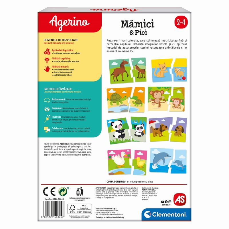 Jucarii, Copii si Bebe - Jucarii si jocuri - Jucarii & jocuri educative - Jocuri si jucarii educative - Agerino joc educativ mamici si pici - Infinity.ro