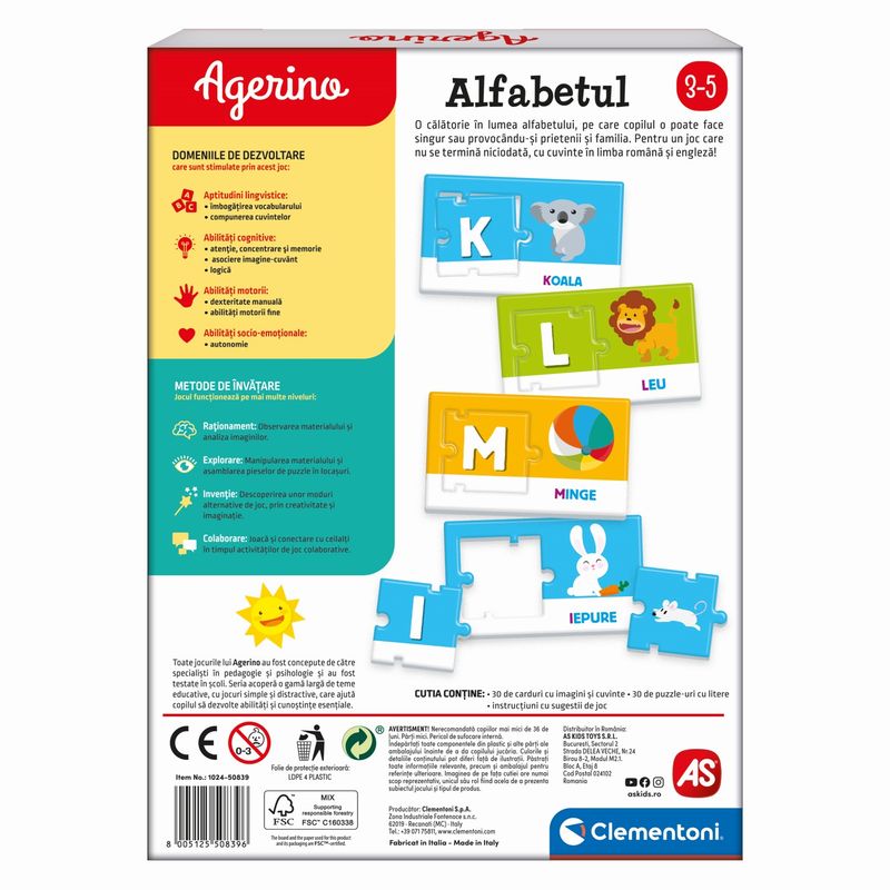 Jucarii, Copii si Bebe - Jucarii si jocuri - Jucarii & jocuri educative - Jocuri si jucarii educative - Agerino alfabetul educativ - Infinity.ro
