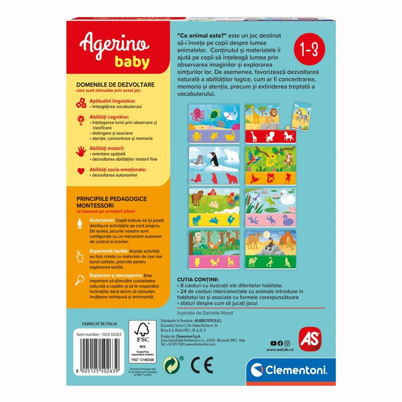 Jucarii, Copii si Bebe - Jucarii si jocuri - Jucarii & jocuri educative - Jocuri si jucarii educative - Agerino baby montessori ce animal este - Infinity.ro