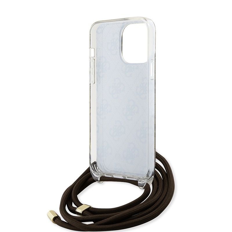Laptop, Telefoane si Tablete - Telefoane mobile si accesorii - Accesorii Telefoane - Huse telefoane - Husa pentru iPhone 15 Pro - Guess Crossbody Cord 4G Print (GUHCP15LHC4SEW) - Maro - Infinity.ro