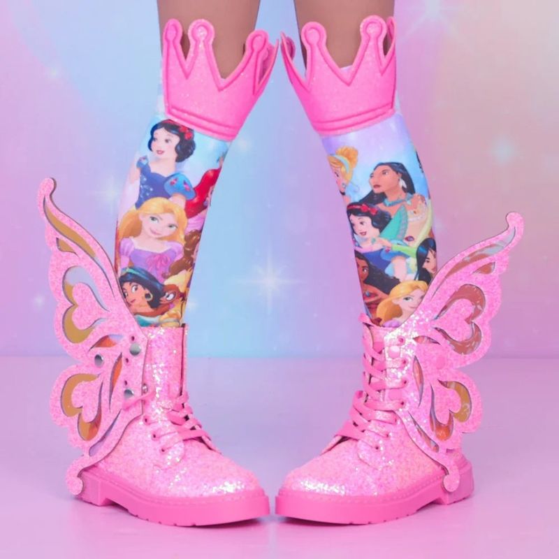 Fashion, accesorii si bijuterii - Copii - Incaltaminte copii - Ghete si cizme copii - Ghetute Madmia, pentru fete, cu aripi detasabile de zana, roz glitter, 31 EU - Infinity.ro