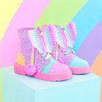 Fashion, accesorii si bijuterii - Copii - Incaltaminte copii - Ghete si cizme copii - Ghetute Madmia, pentru fete, cu aripi de zana, rainbow glitter, 28 EU - Infinity.ro