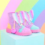Fashion, accesorii si bijuterii - Copii - Incaltaminte copii - Ghete si cizme copii - Ghetute Madmia, pentru fete, cu aripi de zana, rainbow glitter, 34 EU - Infinity.ro