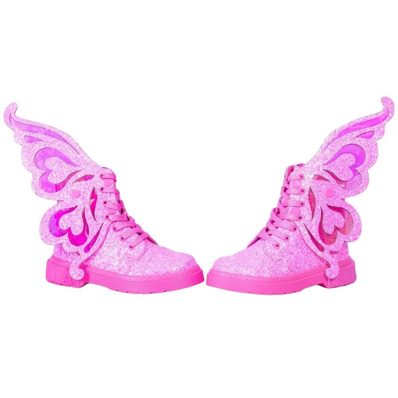 Fashion, accesorii si bijuterii - Copii - Incaltaminte copii - Ghete si cizme copii - Ghetute Madmia, pentru fete, cu aripi detasabile de zana, roz glitter, 28 EU - Infinity.ro