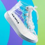 Fashion, accesorii si bijuterii - Copii - Incaltaminte copii - Ghete si cizme copii - Pantofi sport Madmia, pentru fete, Bubble Star, transparenti cu sireturi albe, 29 EU - Infinity.ro