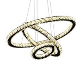 Casa si Gradina - Corpuri si surse de iluminat - Lustre si pendule - Lustra led suspendata cu telecomanda si cristal, 78w, 3 cercuri - Infinity.ro