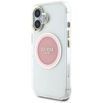 Laptop, Telefoane si Tablete - Telefoane mobile si accesorii - Accesorii Telefoane - Huse telefoane - Husa pentru iPhone 16 - Guess IML Metal ColoRosu Circle MagSafe (GUHMP16SHTDRCEDP) - Roz - Infinity.ro