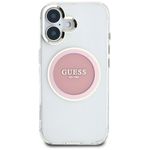 Laptop, Telefoane si Tablete - Telefoane mobile si accesorii - Accesorii Telefoane - Huse telefoane - Husa pentru iPhone 16 - Guess IML Metal ColoRosu Circle MagSafe (GUHMP16SHTDRCEDP) - Roz - Infinity.ro