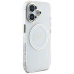 Laptop, Telefoane si Tablete - Telefoane mobile si accesorii - Accesorii Telefoane - Huse telefoane - Husa pentru iPhone 16 - Guess IML Metal ColoRosu Circle MagSafe (GUHMP16SHTDRCEDH) - Alb - Infinity.ro