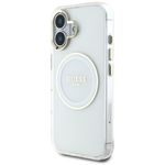 Laptop, Telefoane si Tablete - Telefoane mobile si accesorii - Accesorii Telefoane - Huse telefoane - Husa pentru iPhone 16 - Guess IML Metal ColoRosu Circle MagSafe (GUHMP16SHTDRCEDH) - Alb - Infinity.ro