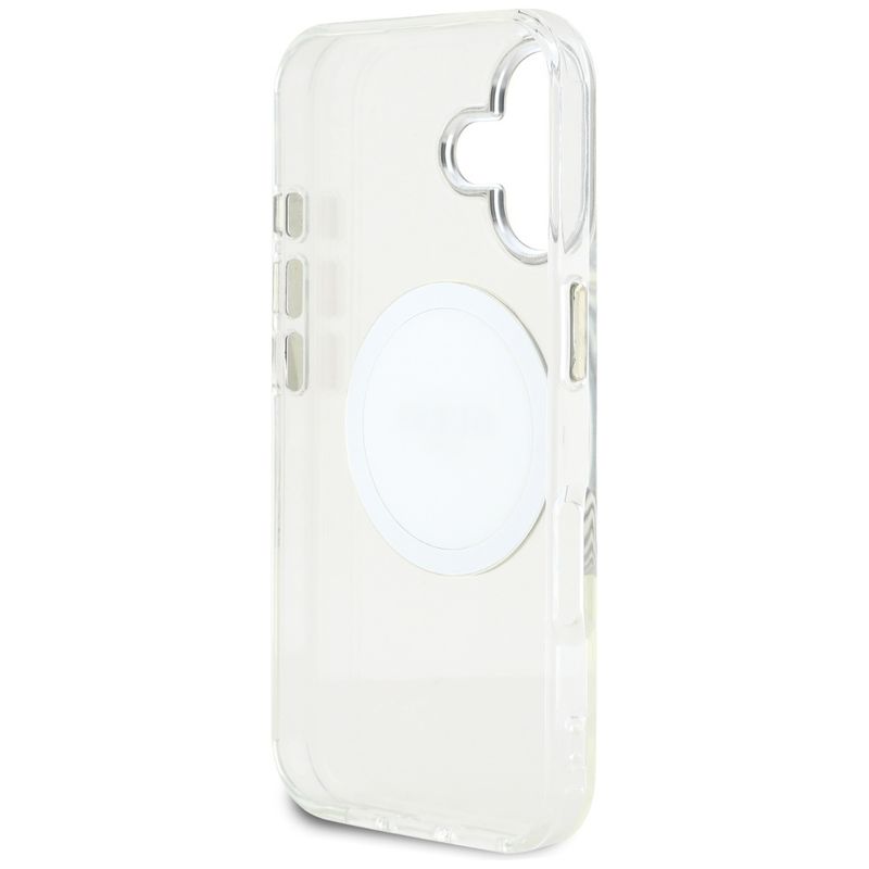 Laptop, Telefoane si Tablete - Telefoane mobile si accesorii - Accesorii Telefoane - Huse telefoane - Husa pentru iPhone 16 - Guess IML Metal ColoRosu Circle MagSafe (GUHMP16SHTDRCEDH) - Alb - Infinity.ro