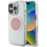 Laptop, Telefoane si Tablete - Telefoane mobile si accesorii - Accesorii Telefoane - Huse telefoane - Husa pentru iPhone 16 Pro - Guess IML Metal ColoRosu Circle MagSafe (GUHMP16LHTDRCEDP) - Roz - Infinity.ro