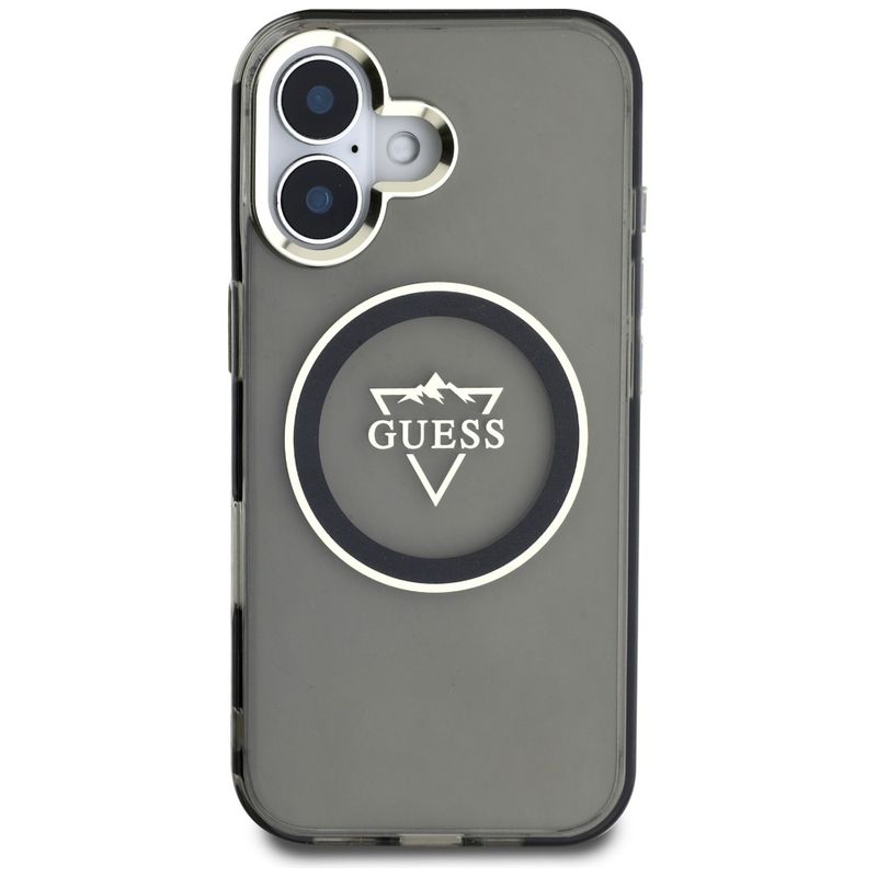 Laptop, Telefoane si Tablete - Telefoane mobile si accesorii - Accesorii Telefoane - Huse telefoane - Husa pentru iPhone 16 - Guess IML Metal Mountain Logo MagSafe (GUHMP16SHFGTMSLSK) - Negru - Infinity.ro