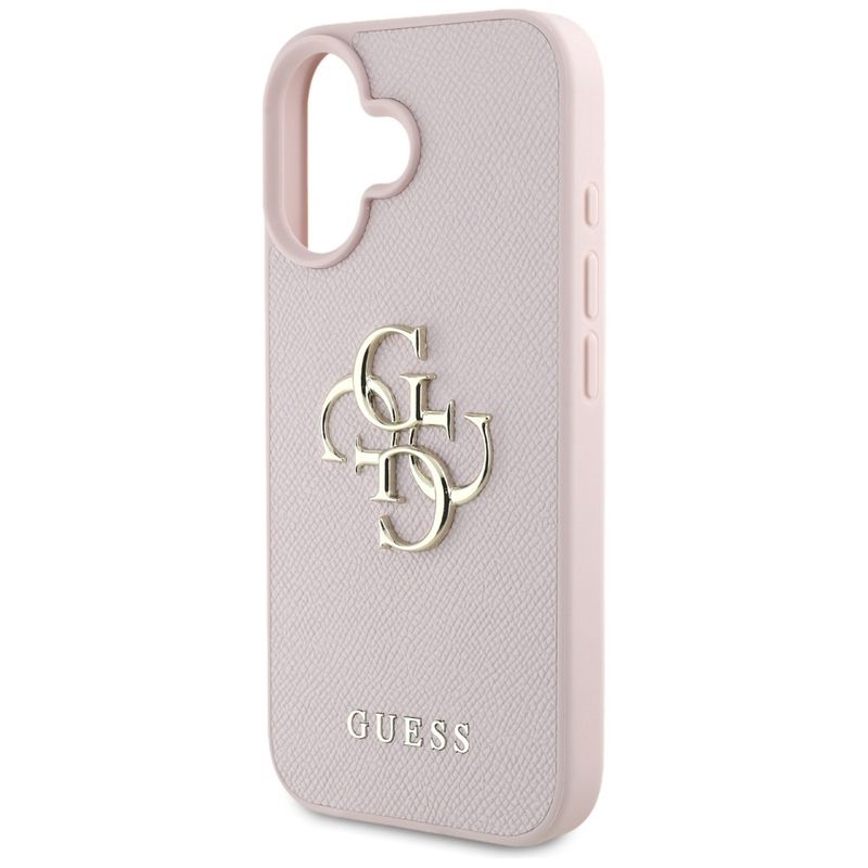 Laptop, Telefoane si Tablete - Telefoane mobile si accesorii - Accesorii Telefoane - Huse telefoane - Husa pentru iPhone 16 - Guess Hardcase Grained Big 4G Logo Small Classic Logo (GUHCP16SPGT4MBP) - Roz - Infinity.ro