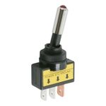 Casa si Gradina - Electrice - Accesorii electrice - Accesorii prize si intrerupatoare - Intrerupatoare cu brat 1 circuit 20A-12VDC OFF-ON cu LED rosu - Infinity.ro