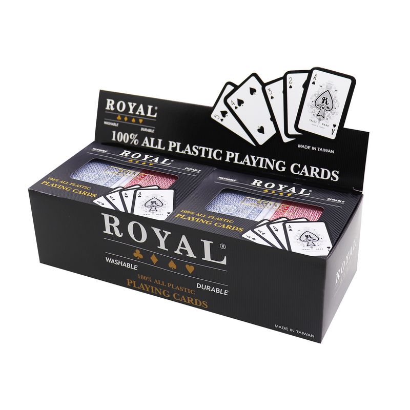 Jucarii, Copii si Bebe - Jucarii si jocuri - Jocuri si puzzle - Jocuri de societate - SET 2 PACHETE CARTI ROYAL CANASTA POKER DIN PLASTIC - Infinity.ro