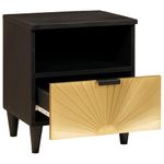 Casa si Gradina - Mobilier - Comode si corpuri - Noptiere - Noptiera Negru si Aur 40 x 33 x 46 cm Lemn masiv de mango - Infinity.ro