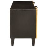 Casa si Gradina - Mobilier - Comode si corpuri - Comode - Cabinet TV Negru si Aur 105 x 33 x 46 cm Lemn masiv de mango - Infinity.ro