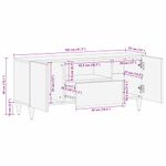 Casa si Gradina - Mobilier - Comode si corpuri - Comode - Cabinet TV Negru si Aur 105 x 33 x 46 cm Lemn masiv de mango - Infinity.ro
